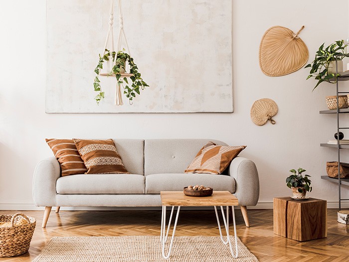 Living room with natural accents